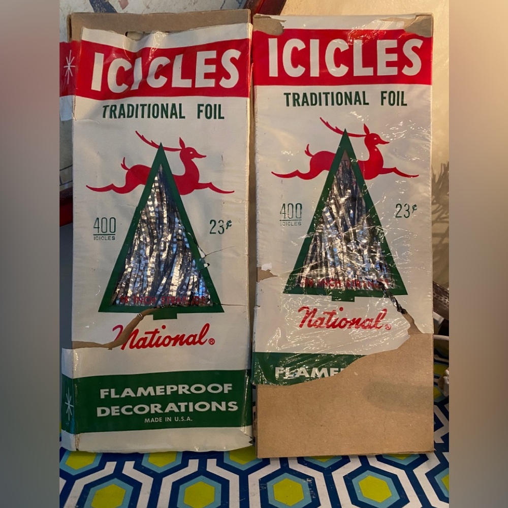 Charming Vintage FOIL ICICLES in Original packaging Christmas Tree Holiday Decor